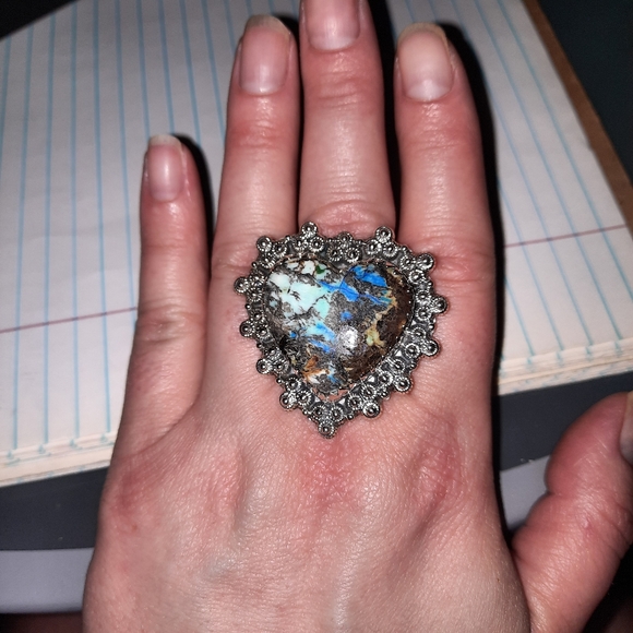 925 Sterling Silver Genuine Russian Azurite Ring - Picture 8 of 11